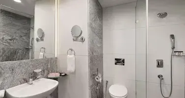 Modern Bathroom at Ramada Encore by Wyndham