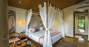 Cottage Bedroom at River View Tent Resort