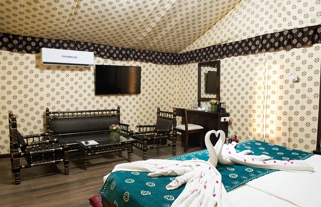 Premium AC Tent at Tent City Narmada – 2